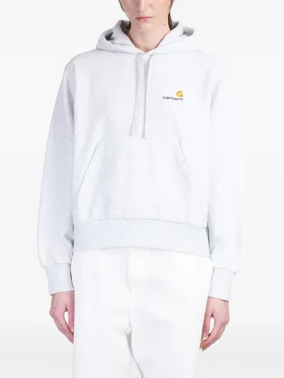 Carhartt Hd American Script Sweatshirt In Grey Cotton In Gray
