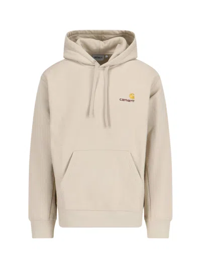 Carhartt Hooded Sweatshirt Kangaroo Pocket In Beige