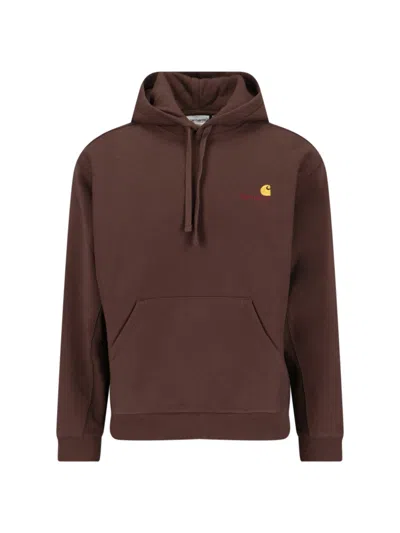 Carhartt "american Script" Hoodie In Brown