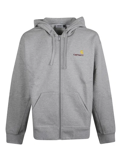 Carhartt American Script Hoodie In Gray