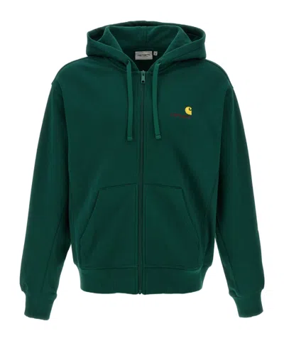 Carhartt American Script Hoodie In Green