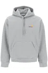 Carhartt Wip Hooded American Script Sweatshirt In Grey