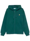 Carhartt Wip Hooded American Script Sweat In Grün
