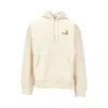 Carhartt Hooded Script Cotton Sweatshirt Pockets In Neutral