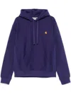 Carhartt Hooded American Script Sweater In Purple
