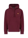 Carhartt American Script Hoodie In Burgundy