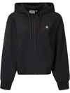 Carhartt Wip Black Cotton Hooded American Script Sweat In Schwarz
