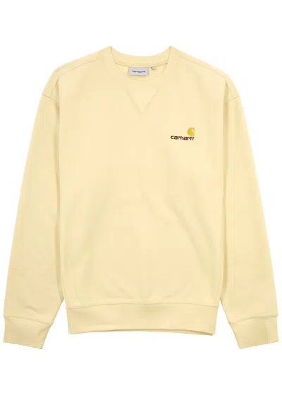 Carhartt American Script Logo-embroidered Cotton Sweatshirt In Yellow