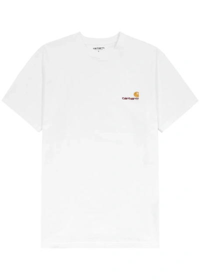 Carhartt American Script Logo-embroidered Cotton T-shirt In White
