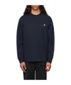 Carhartt Navy American Script Long Sleeve T-shirt In Black