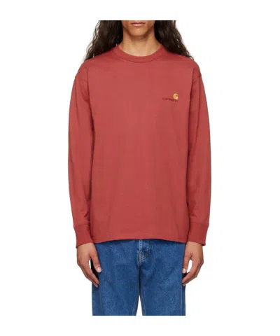 Carhartt American Script Long-sleeved T-shirt In Brown