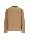 Carhartt Cotton Blend Crew Neck American Script Sweat In Brown