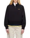 Carhartt Black American Script High Neck Sweatshirt In Black