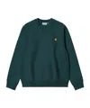 Carhartt American Script Cotton Blend Sweatshirt In Blue