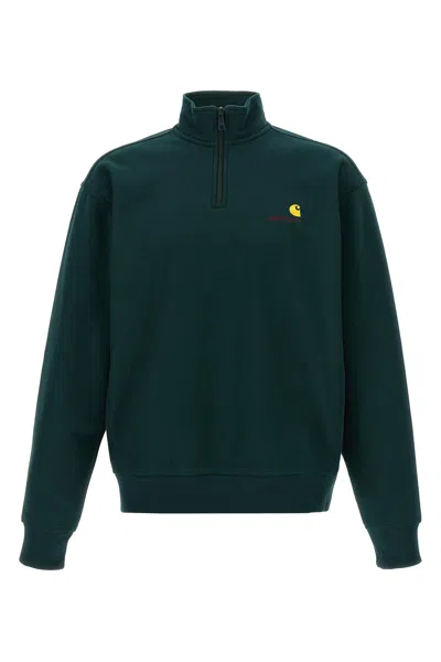 Carhartt American Script Style Sweatshirt For Casual Wear In Green