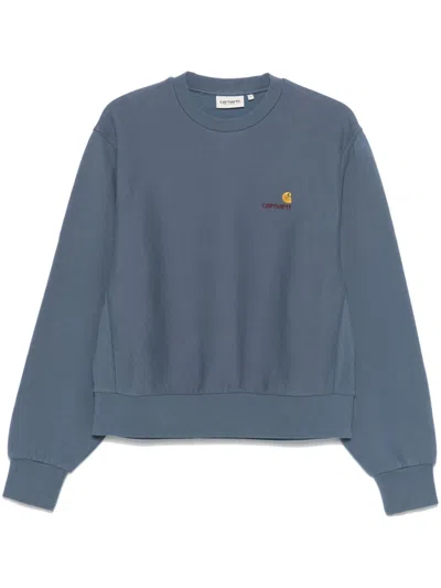 Carhartt American Script Sweatshirt In Blue