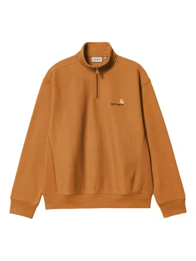 Carhartt American Script Sweatshirt In Brown