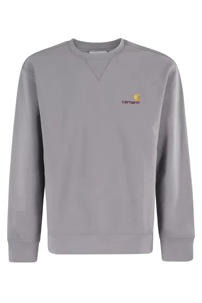 Carhartt American Script Sweatshirt In Gray