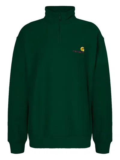 Carhartt American Script Sweatshirt In Green