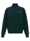 Carhartt Green Half Zip American Script Sweatshirt In Green