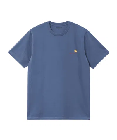 Carhartt Logo-embroidered T-shirt In Blue
