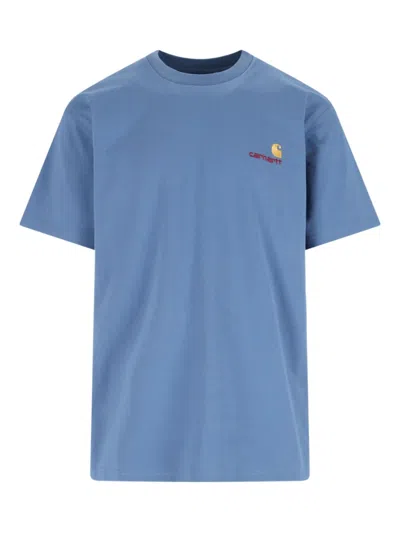 Carhartt Mens Blue Iris American Script Short-sleeve Cotton-jersey T-shirt Xxl In Multi