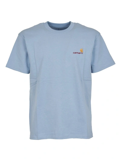Carhartt American Script T-shirt In Frosted Blue