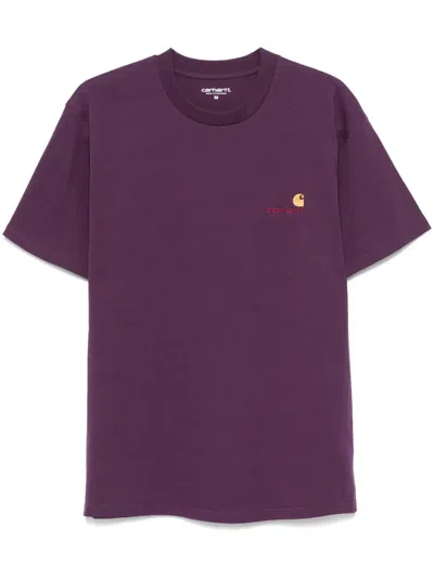 Carhartt American Script T-shirt In Purple