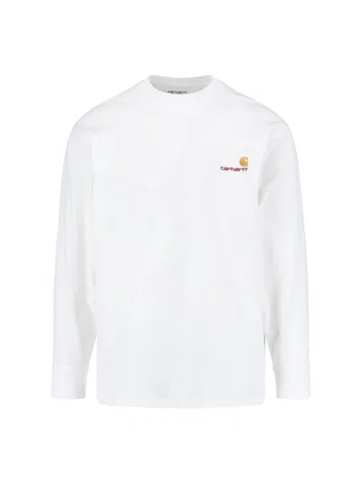 Carhartt White American Script Cotton Blend Sweatshirt