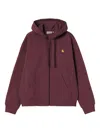 Carhartt American Zip Hoodie In Burgundy