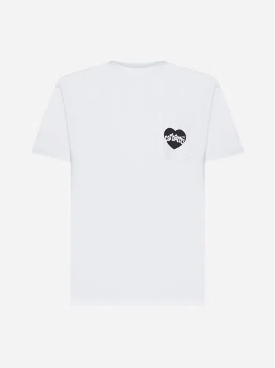 Carhartt Amour Logo-print Cotton T-shirt In Axx White Black