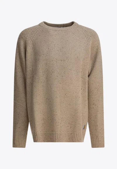 Carhartt Anglistic Crewneck Sweater In Sand