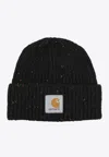 Carhartt Anglistic Ribbed Beanie In Black