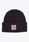 Carhartt Anglistic Ribbed Beanie In Black