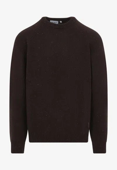 Carhartt Anglistic Speckled Knit Sweater In Brown