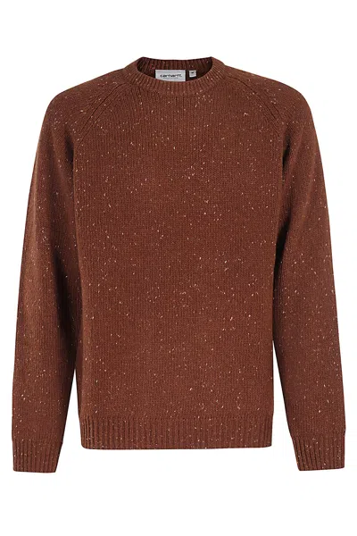 Carhartt Anglistic Sweater In Brown