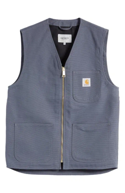 Carhartt Arbor Organic Cotton Zip Vest In Navy