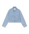 Carhartt 'arca' Denim Cropped Jacket In Blue