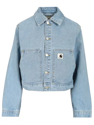 Carhartt 'arca' Denim Cropped Jacket In Blue
