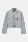 Carhartt Arca Buttoned Pocket Denim Jacket In Gray