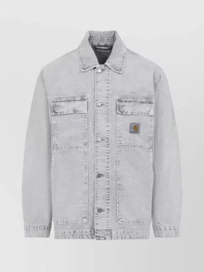 Carhartt Arctic Canvas Jacket With Flap Pockets In Gray