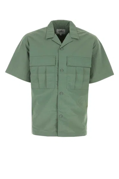 Carhartt Army Green Nylon S/s Evers Shirt In Park