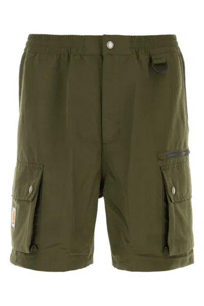 Carhartt Irwin Short With Pockets And Waistband In Green