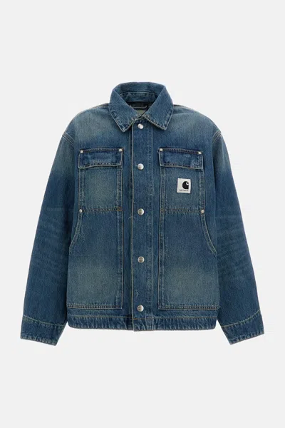 Carhartt Boxy Fit Denim Jacket With Triple-stitched Seams In Blue