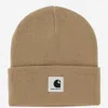 Carhartt Ashley Beanie With Logo In Beige
