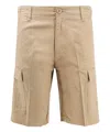 Carhartt Multi-pocket Cotton Bermuda Shorts In Beige