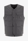 Carhartt Work In Progress Balto Water Repellent Cargo Vest In Gray