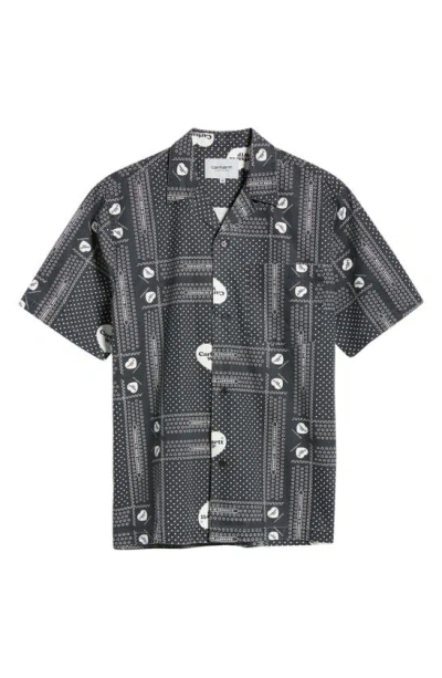 CARHARTT BANDANA HEART PRINT COTTON CAMP SHIRT