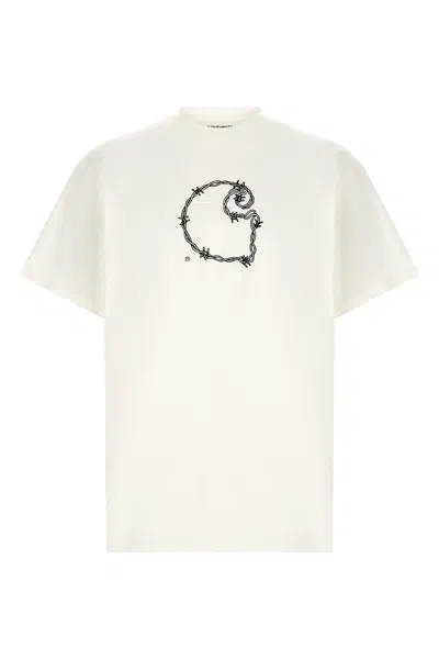 Carhartt 'barbwire C' T-shirt In White