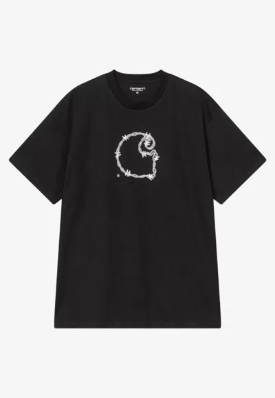 Carhartt Work In Progress Barbwire Organic Cotton Graphic T-shirt In Black